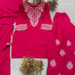Fuchsia Paisley Embroidered Kurta Salwar