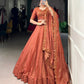 Korean Pure Tussar Embroidered Lehenga Set with Dupatta
