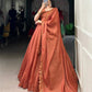 Korean Pure Tussar Embroidered Lehenga Set with Dupatta
