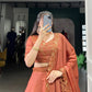 Korean Pure Tussar Embroidered Lehenga Set with Dupatta