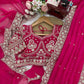 Designer Tibby Silk Saree with Sequin and Thread Work