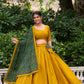 Golden Grace Pure Cotton Mirror Work Lehenga Set