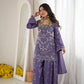 Sky Blue Beaded Sharara Set