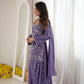 Sky Blue Beaded Sharara Set