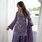 Sky Blue Beaded Sharara Set