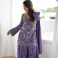 Sky Blue Beaded Sharara Set
