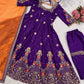 Purple Zari Embroidered Anarkali