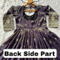 Navy Blue Cosmo Embroidered Anarkali Set with Dupatta and Lehenga