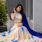Watercolor Print Organza Lehenga Set