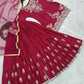 Chinon Silk Embroidered Palazzo Suit with Dupatta