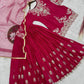 Chinon Silk Embroidered Palazzo Suit with Dupatta