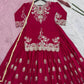 Chinon Silk Embroidered Palazzo Suit with Dupatta