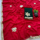 Soft Georgette Saree with Gota Flower Work, Sabhyasachi Lace Border & Contrast Blouse