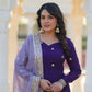 Embroidered Georgette Gown with Dupatta