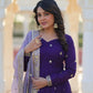 Embroidered Georgette Gown with Dupatta