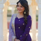Embroidered Georgette Gown with Dupatta
