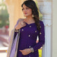 Embroidered Georgette Gown with Dupatta