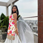 Chinon Silk Floral Palazzo Suit with Dupatta