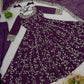 Embroidered Faux Georgette Anarkali Gown Set with Dupatta