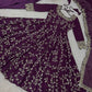 Embroidered Faux Georgette Anarkali Gown Set with Dupatta