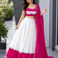 Ivory Pink Cotton Lehenga with Mirror Lace