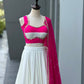 Ivory Pink Cotton Lehenga with Mirror Lace
