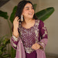Embroidered Georgette Palazzo Suit with Dupatta