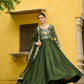 Embroidered Vichitra Gown with Dupatta