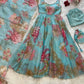 Organza Silk Printed Anarkali Suit with Dupatta and Bag