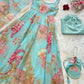 Organza Silk Printed Anarkali Suit with Dupatta and Bag