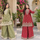 Sage Scalloped Peplum Sharara Set