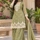 Sage Scalloped Peplum Sharara Set