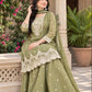 Sage Scalloped Peplum Sharara Set
