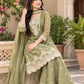 Sage Scalloped Peplum Sharara Set