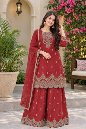 Sage Scalloped Peplum Sharara Set