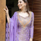 Designer Embroidered Silk Palazzo Suit with Dupatta