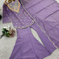 Designer Embroidered Silk Palazzo Suit with Dupatta
