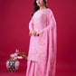 Designer Chinon Silk Embroidered Sharara Set