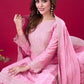 Designer Chinon Silk Embroidered Sharara Set