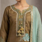 Olive Floral Embroidered Suit