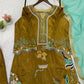 Olive Floral Embroidered Suit