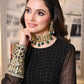 Black Sequin Scallop Anarkali