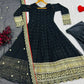 Black Sequin Scallop Anarkali