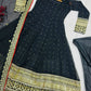 Black Sequin Scallop Anarkali