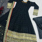 Black Sequin Scallop Anarkali