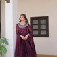 Embroidered Vichitra Silk Festival Gown Set