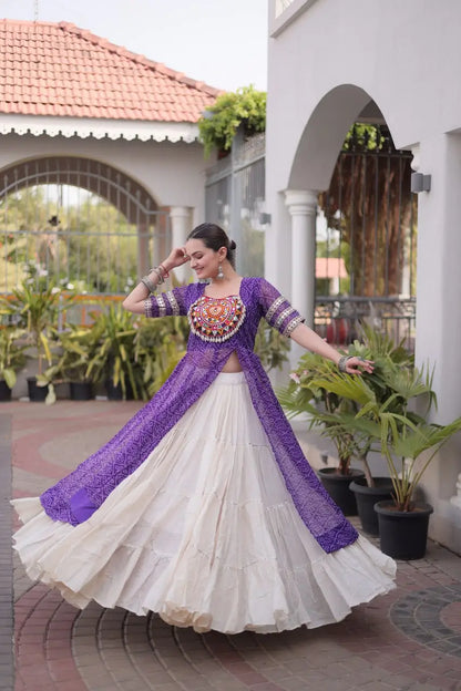 Bandhani Medallion Jacket Lehenga