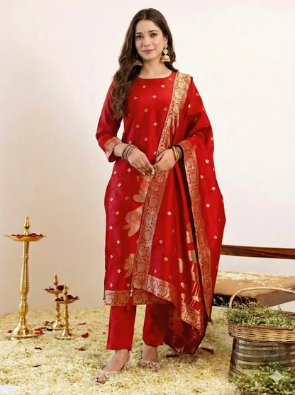 Purple Banarasi Jacquard Kurta