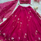 Rust Orange Hand Painted Georgette Lehenga