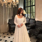 Ivory Sequin Anarkali Gown - Chikankari Work